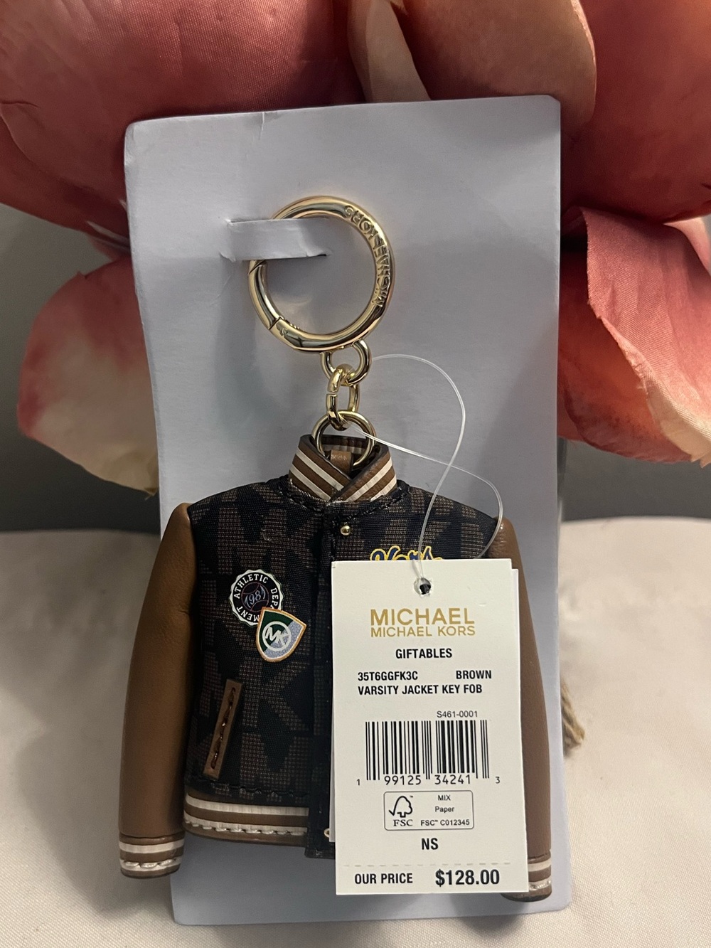 MICHAEL KORS NWT Authentic Varsity Jacket Keychain/Bag Charm. Rare/Sold Out. - Picture 5 of 5